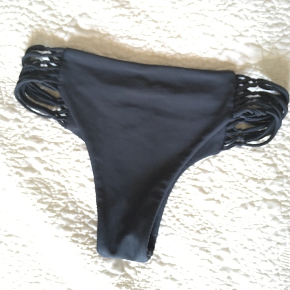 Mikoh Swimwear Multi String Bikini Bottom Charcoal